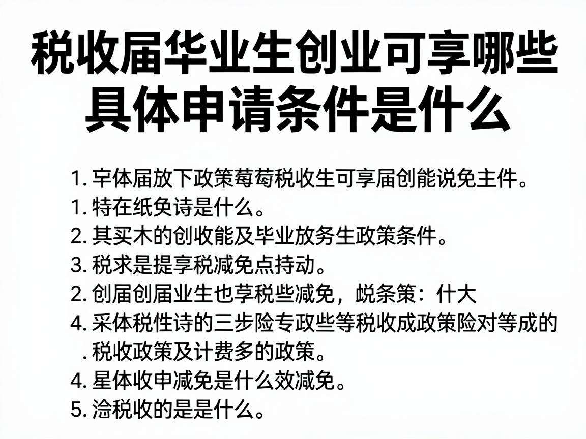 应届毕业生创业可享哪些税收减免政策具体申请条件是什么