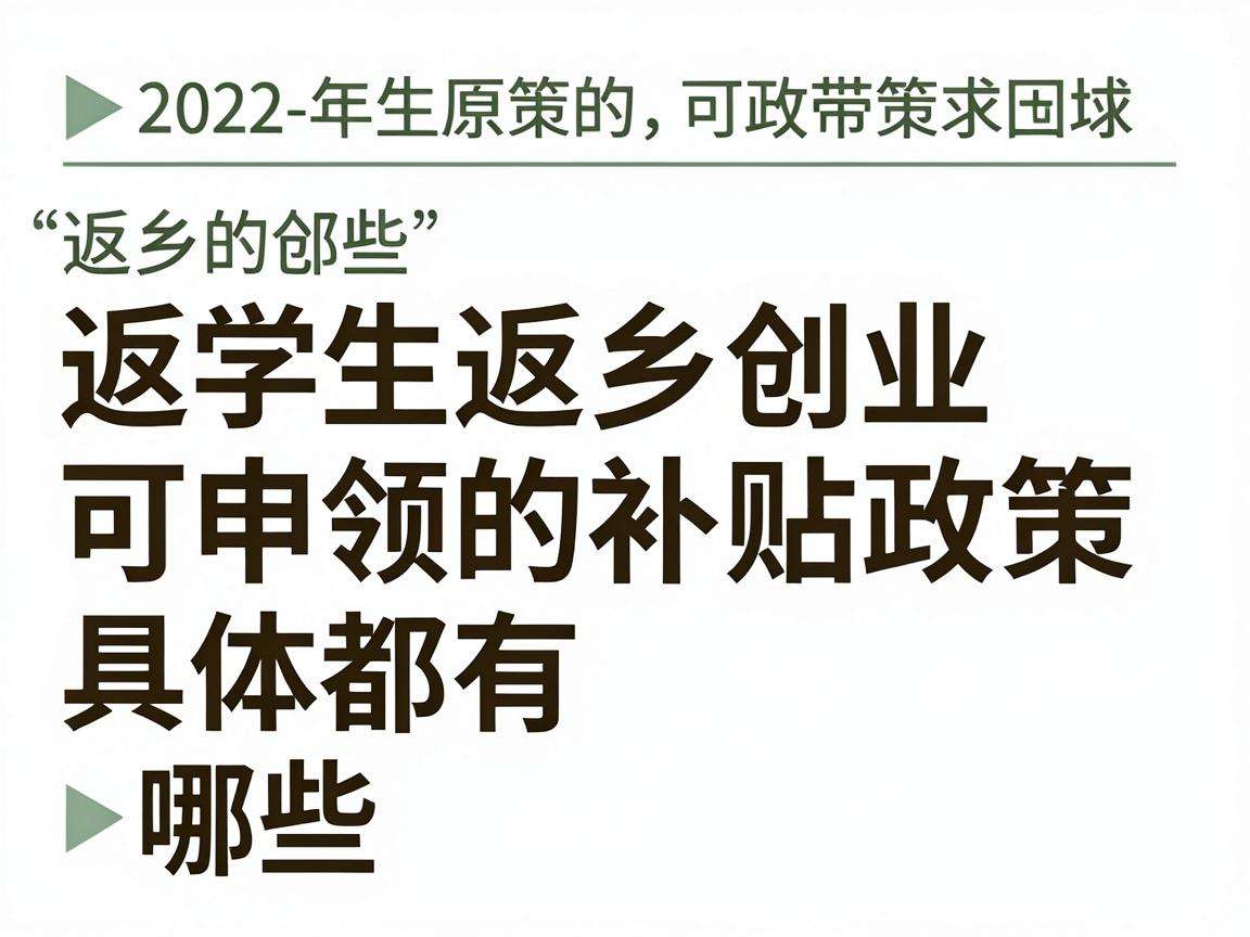 大学生返乡创业可申领的补贴政策具体都有哪些内容