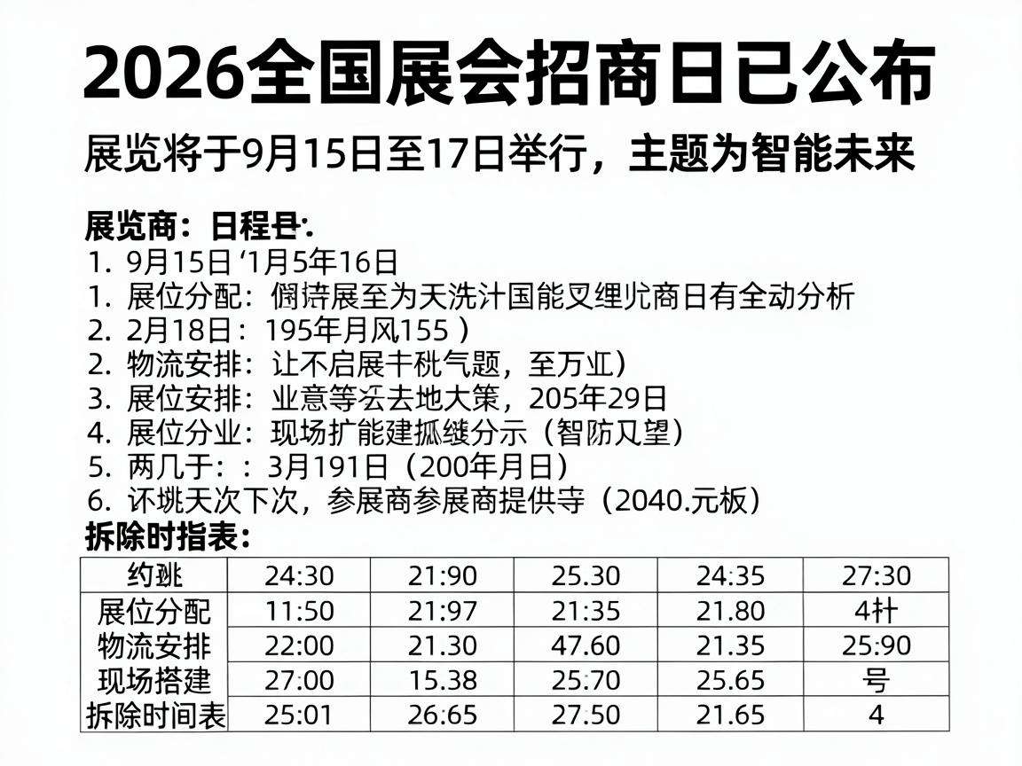 2026全国展会招商日程已公布有哪些值得关注的安排