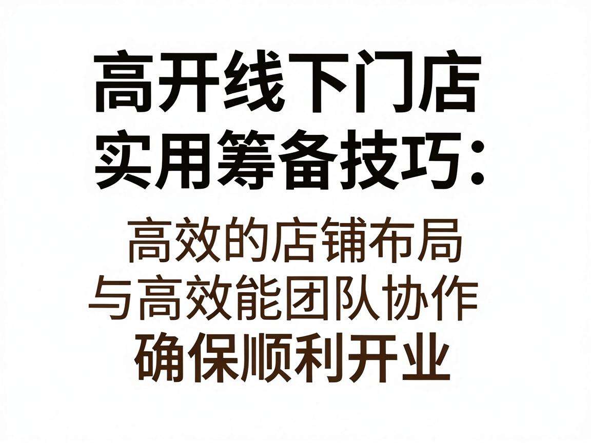 新开线下门店筹备有哪些实用可落地的技巧