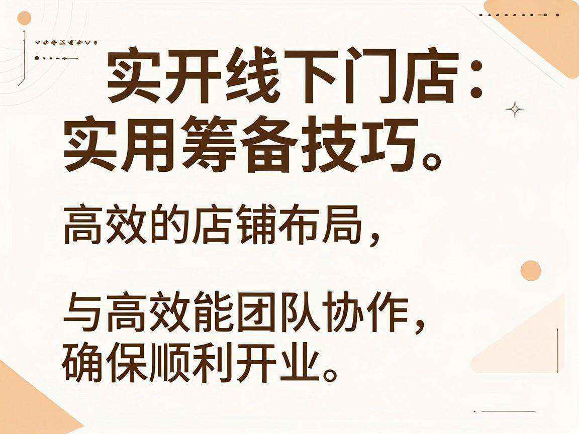 新开线下门店筹备有哪些实用可落地的技巧