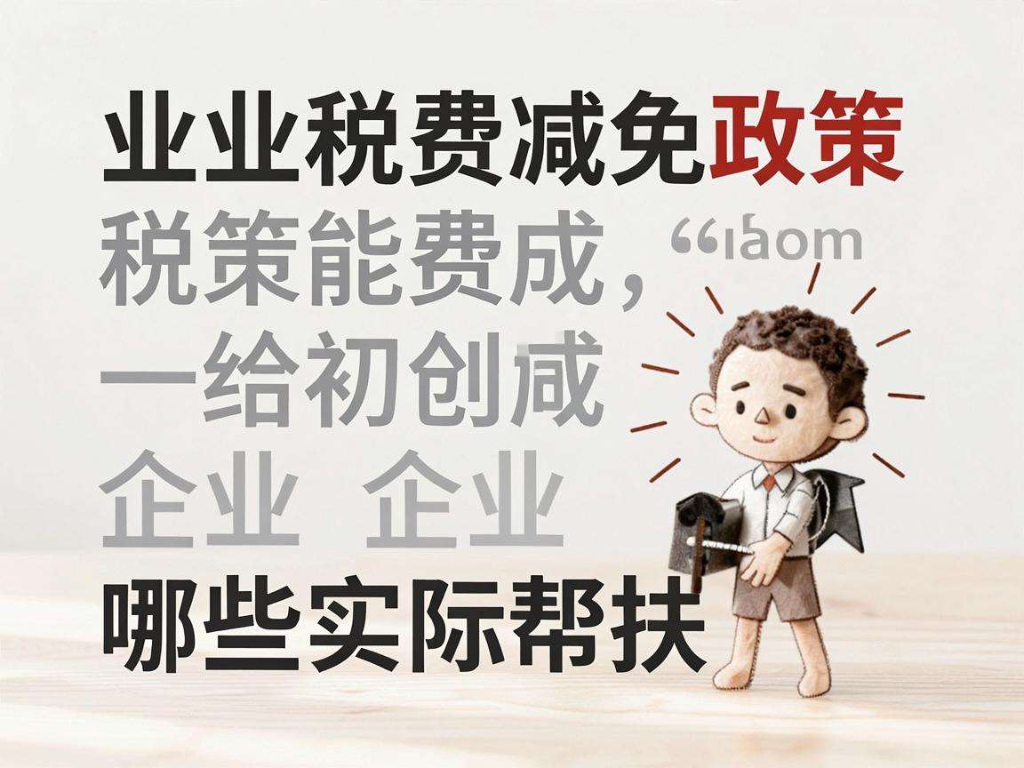 创业税费减免政策能给初创企业带来哪些实际帮扶