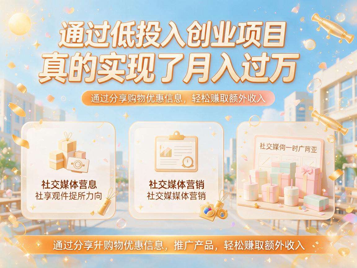 普通人能上手的低投入创业项目真的能月入过万吗