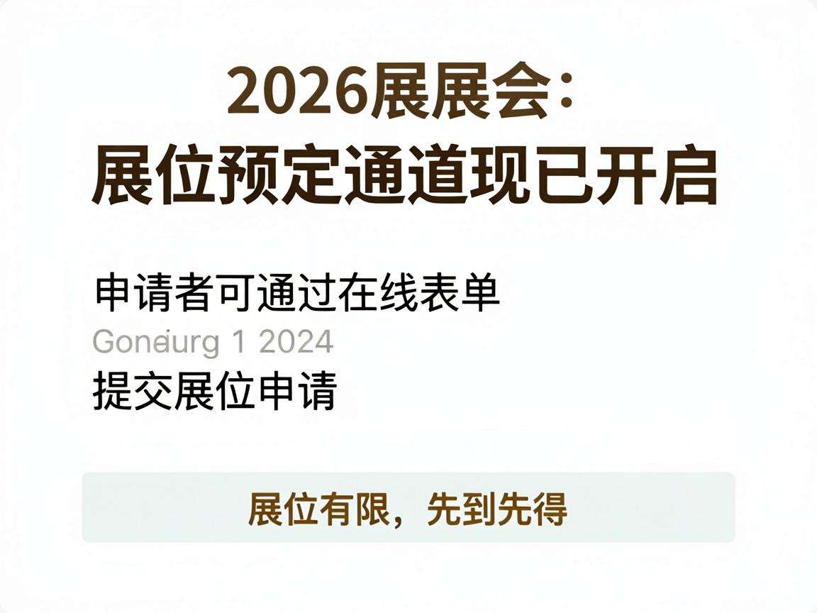 2026展会展位预定通道现已开启该怎么正确申请