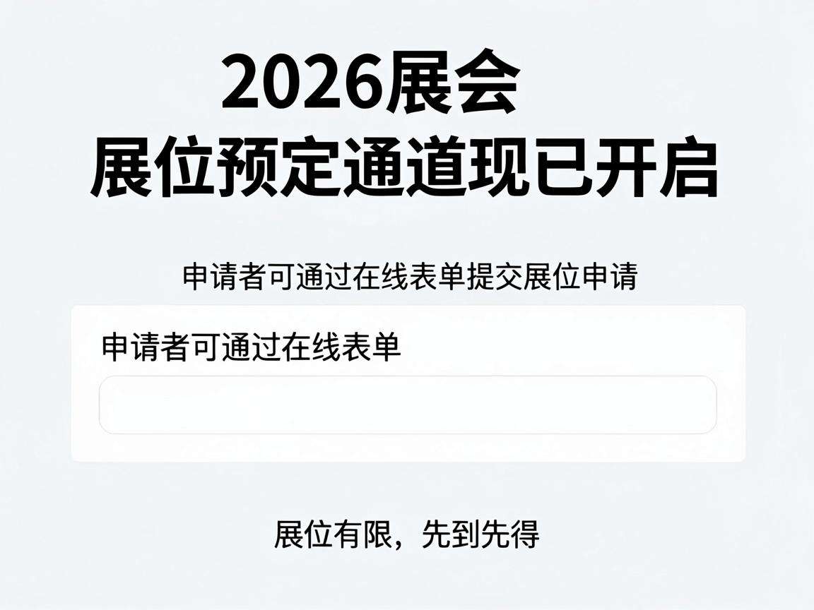 2026展会展位预定通道现已开启该怎么正确申请