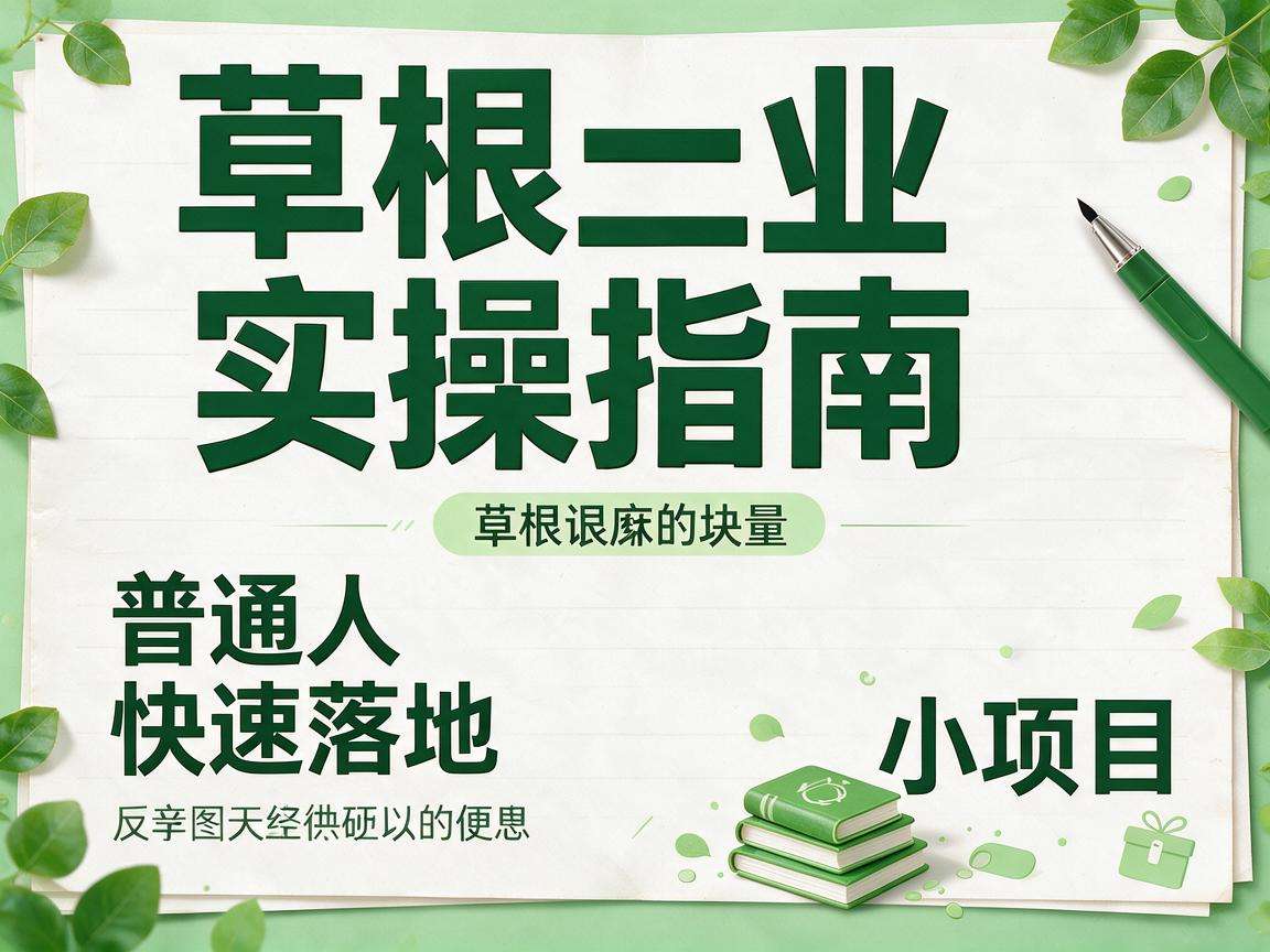 草根创业实操指南里有哪些普通人能快速落地的小项目