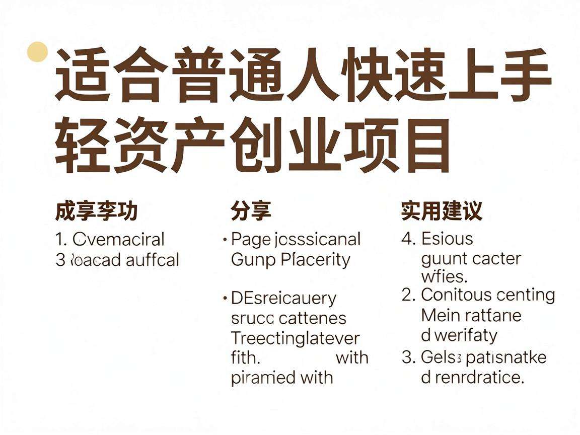 普通人能快速上手的轻资产创业项目都有哪些值得分享