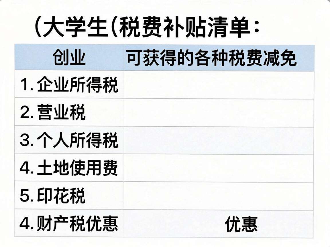 大学生创业可申请的税费补贴具体包含哪些扶持内容