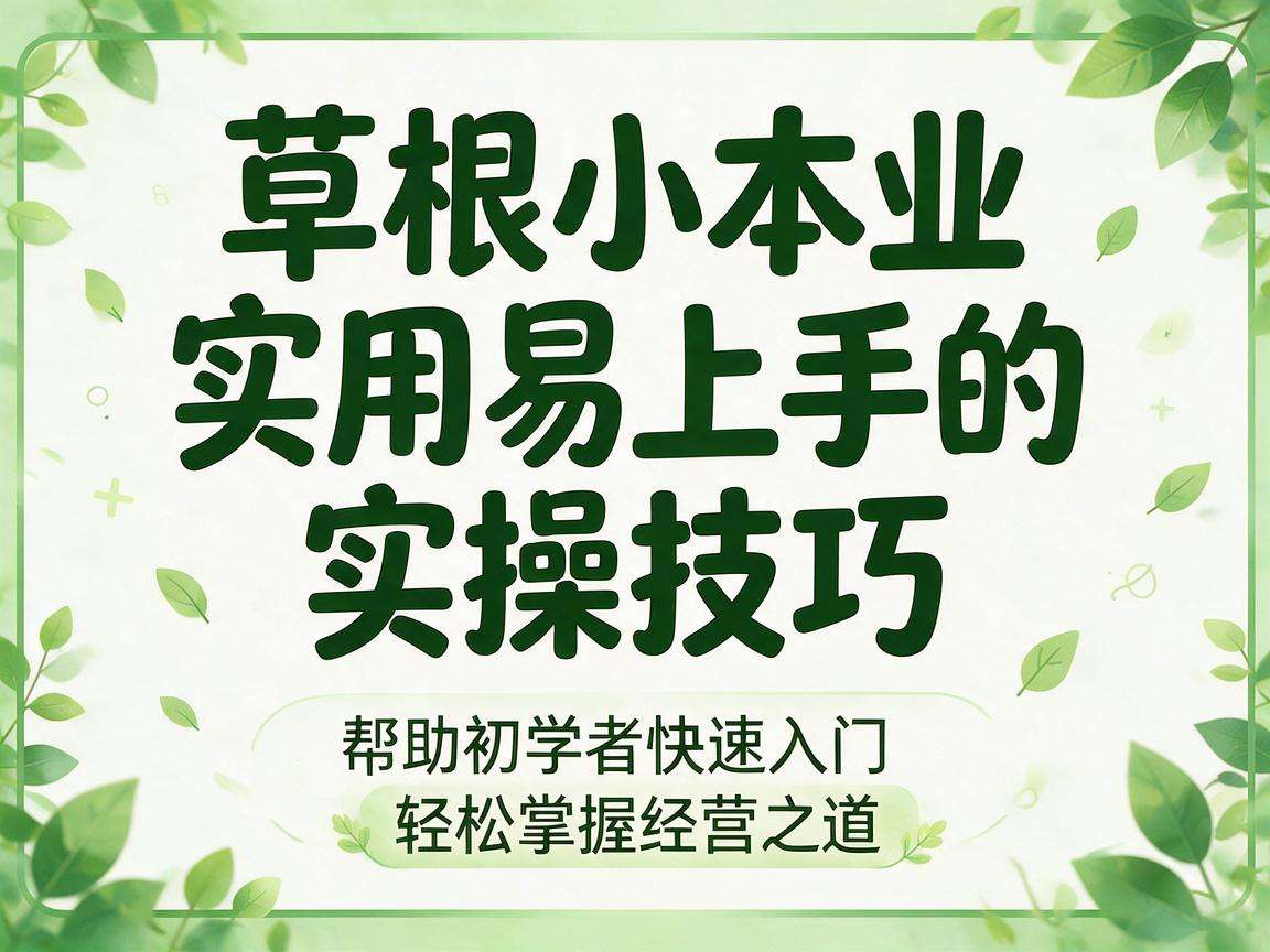 草根小本创业有哪些实用易上手的实操技巧?