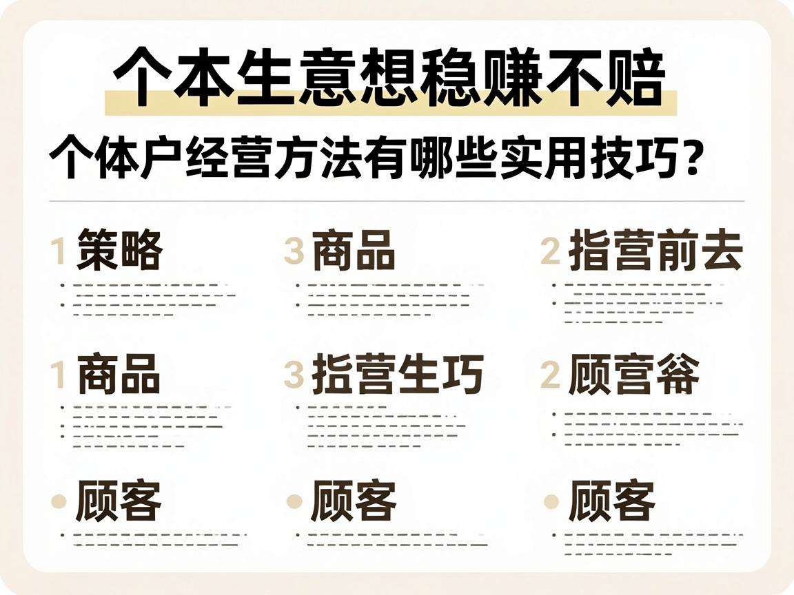 小本生意想稳赚不赔个体户经营方法有哪些实用技巧