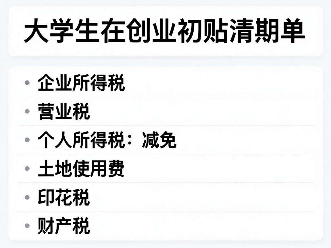 大学生创业可申请的税费补贴具体包含哪些扶持内容
