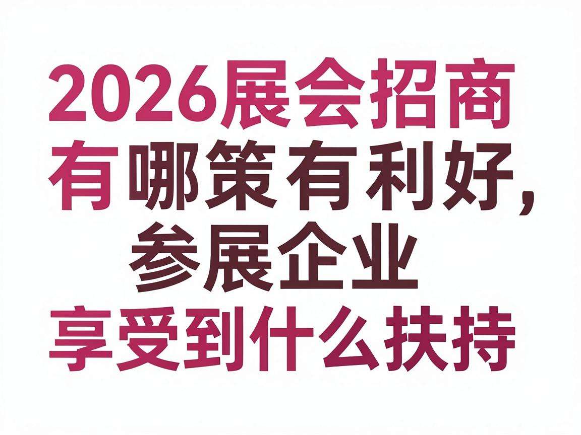 2026展会招商政策有哪些利好参展企业能享受到什么扶持