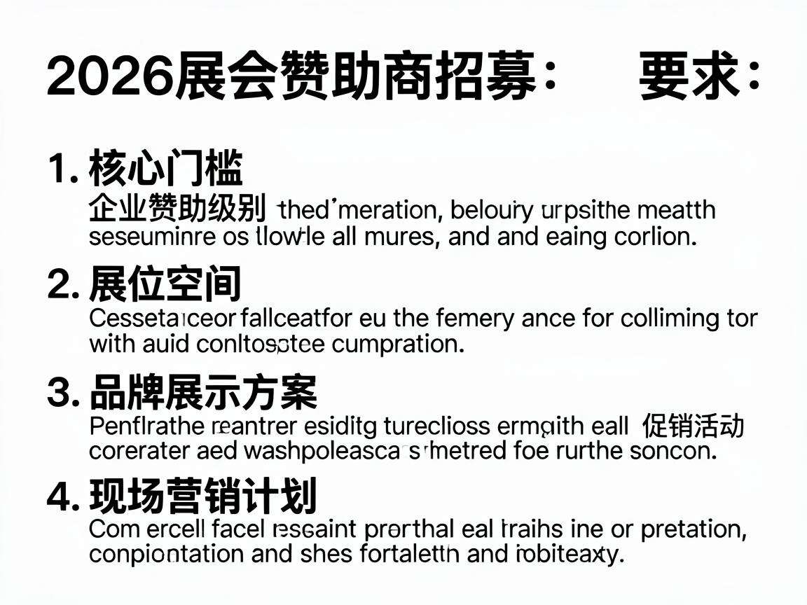 2026展会赞助商招募要求都有哪些核心门槛