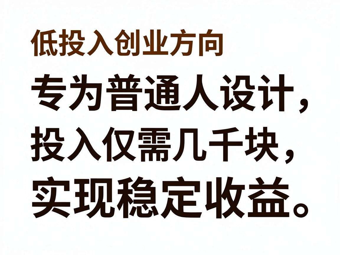 普通人手上只有几千块可以选哪些靠谱低投入创业方向