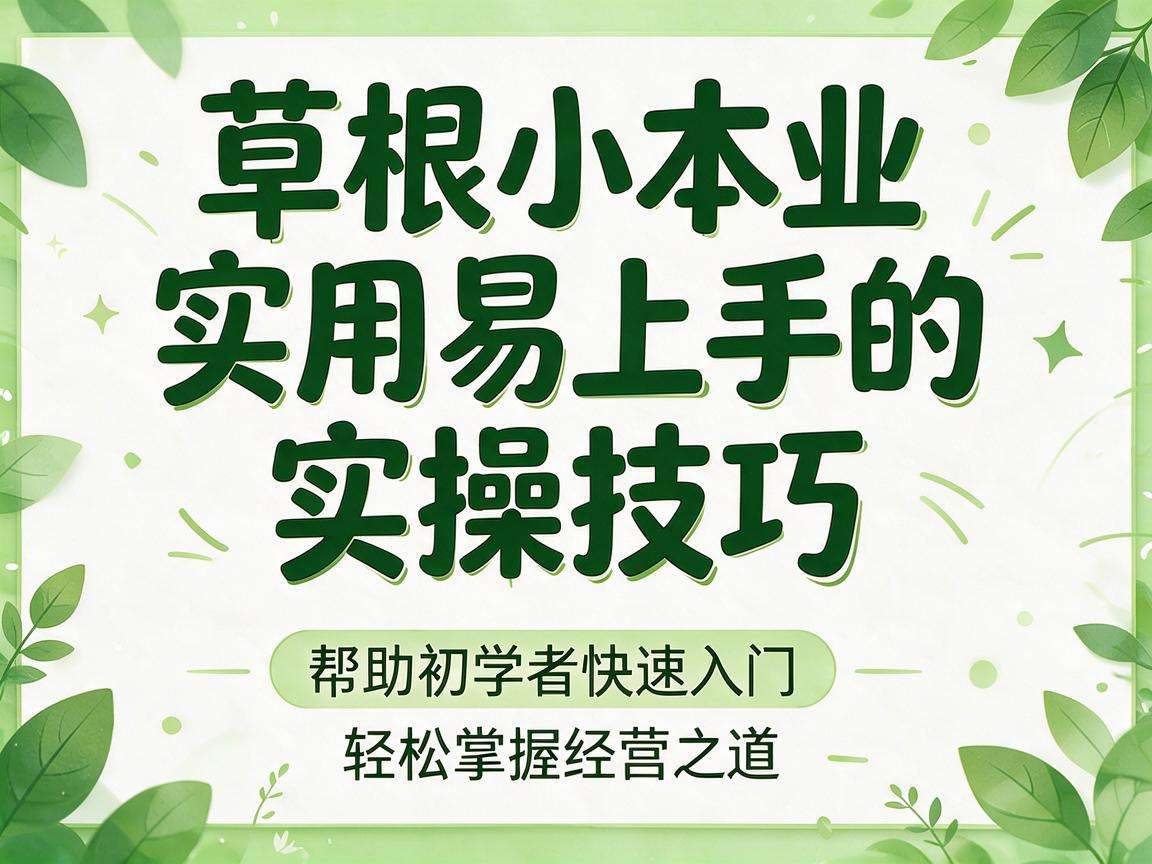 草根小本创业有哪些实用易上手的实操技巧?