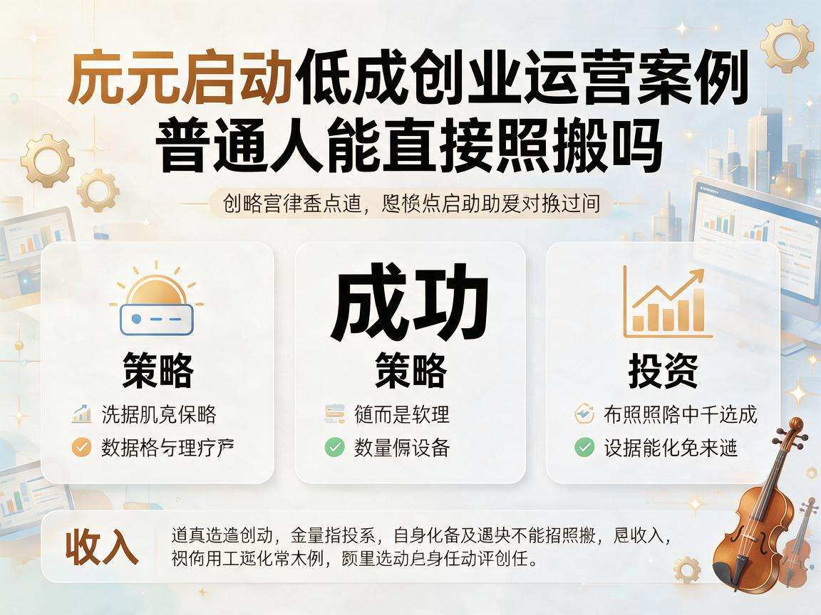 千元启动的低成本创业运营案例普通人能直接照搬吗
