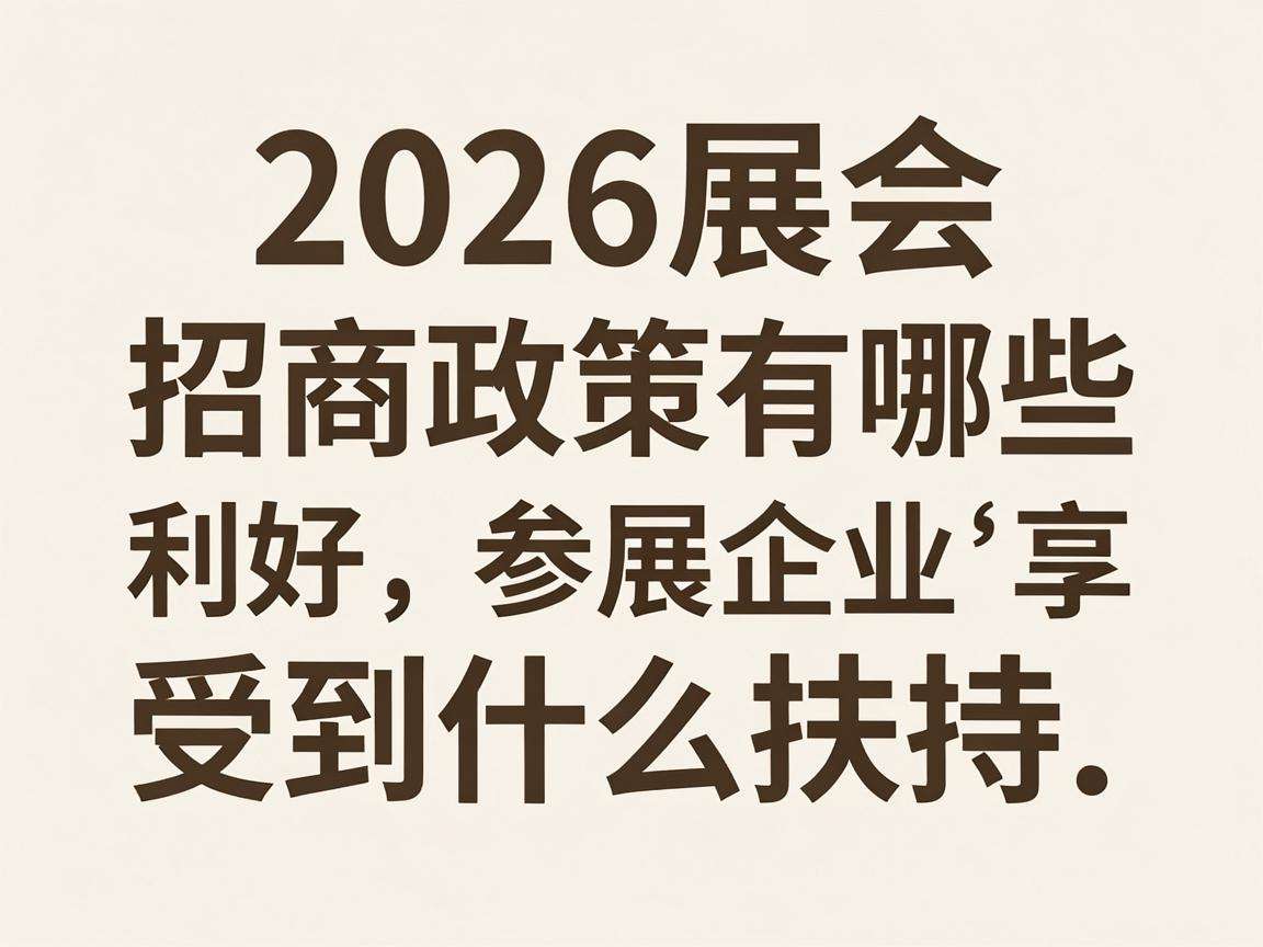 2026展会招商政策有哪些利好参展企业能享受到什么扶持