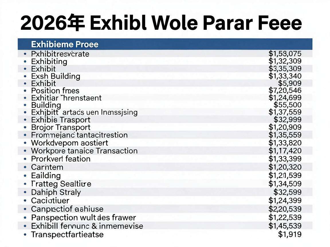 2026年各类展会参展费用明细都包含哪些具体项目