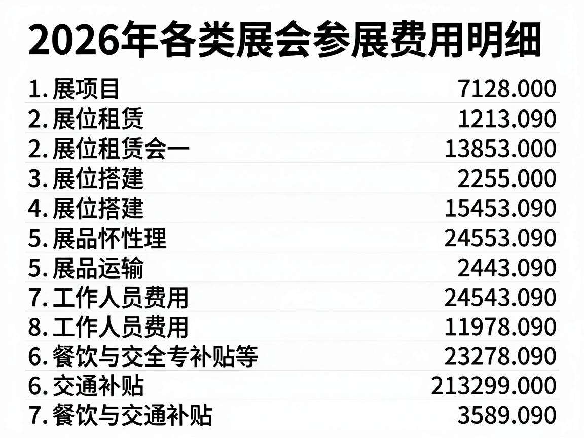 2026年各类展会参展费用明细都包含哪些具体项目