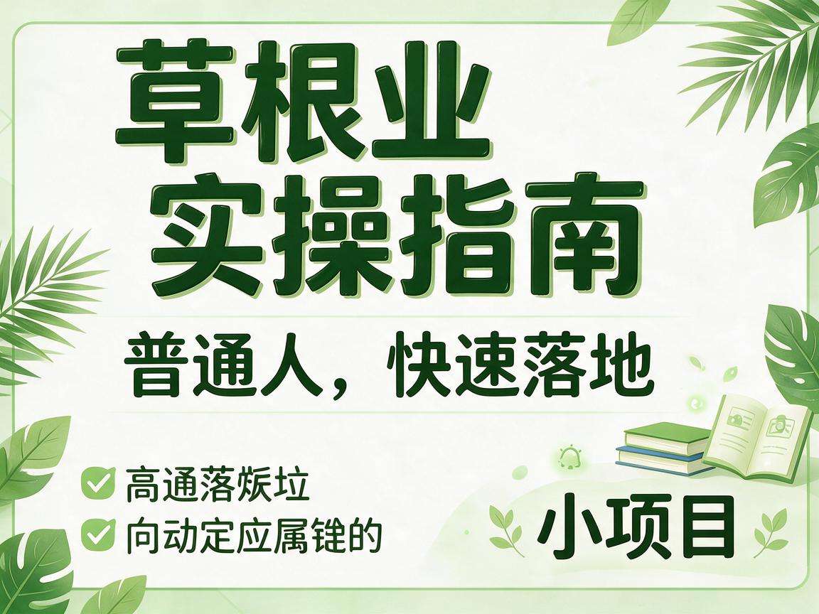草根创业实操指南里有哪些普通人能快速落地的小项目