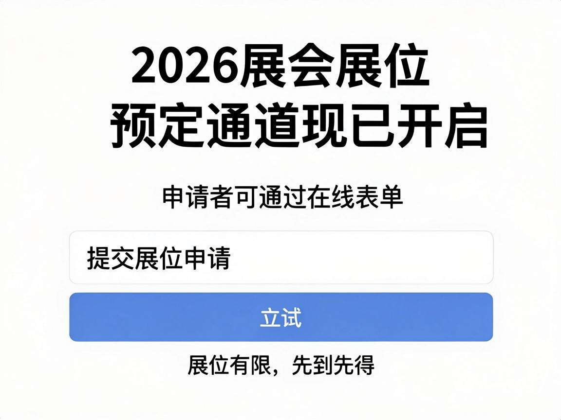 2026展会展位预定通道现已开启该怎么正确申请