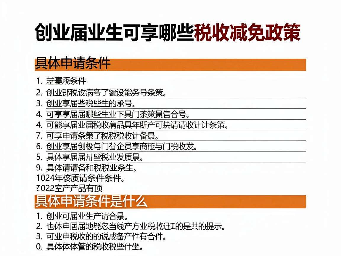 应届毕业生创业可享哪些税收减免政策具体申请条件是什么