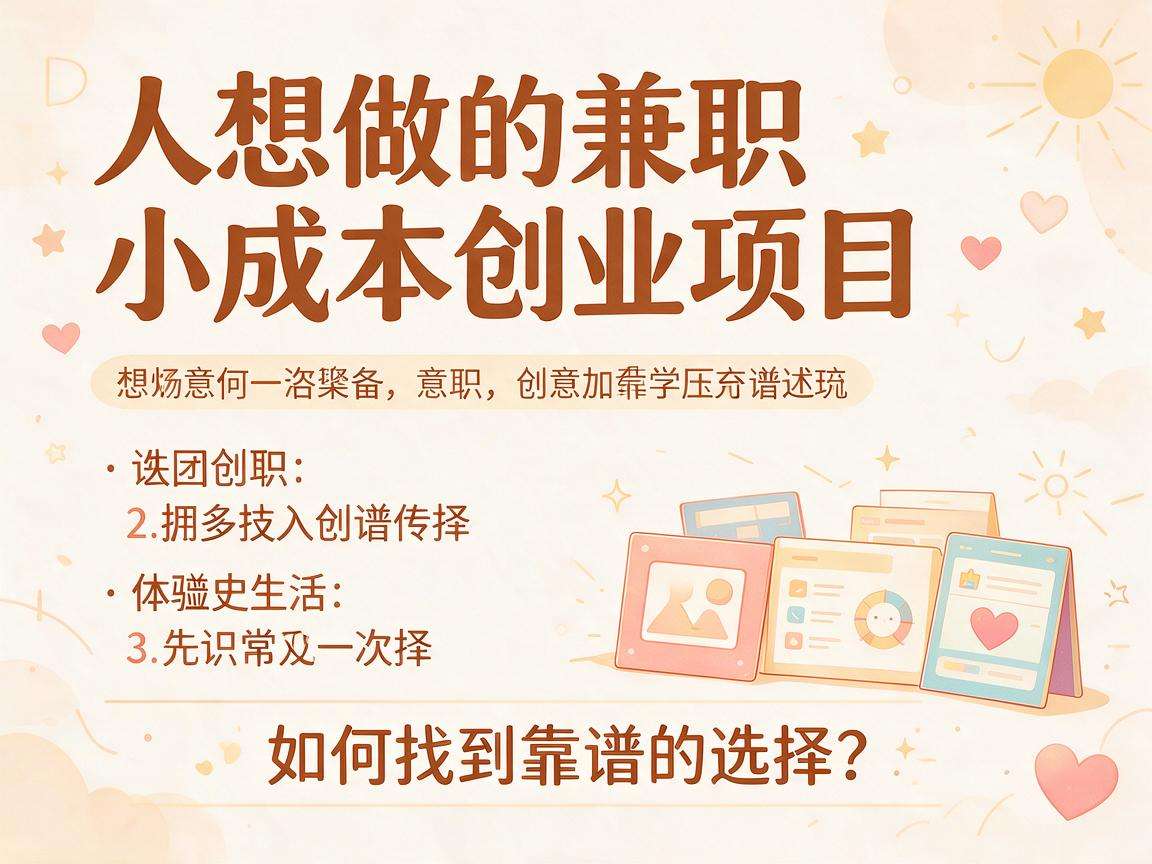普通人想做小成本兼职创业该怎么选才靠谱