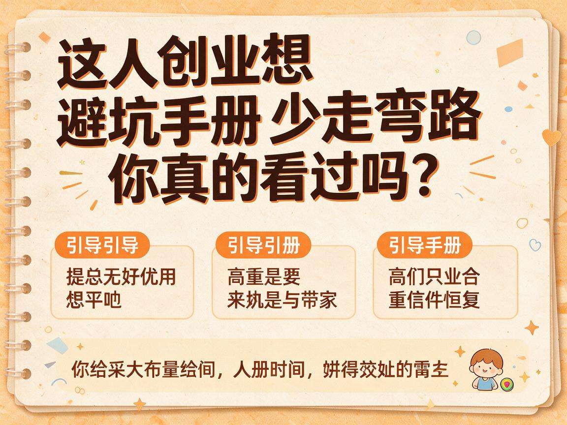 普通人创业想少走弯路这份避坑手册你真的看过吗