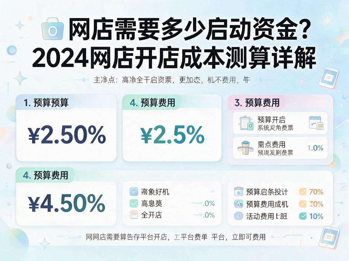 开网店需要多少启动资金？2024网店开店成本测算详解