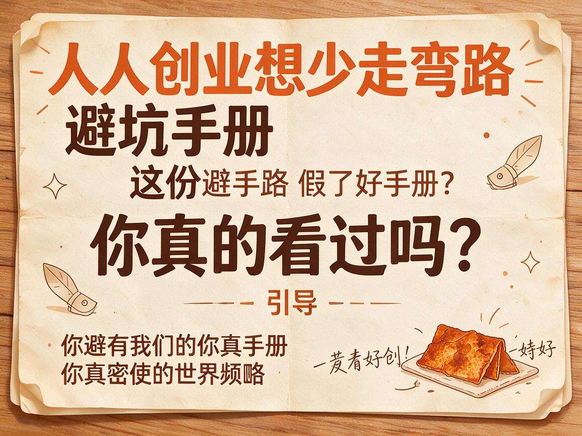 普通人创业想少走弯路这份避坑手册你真的看过吗