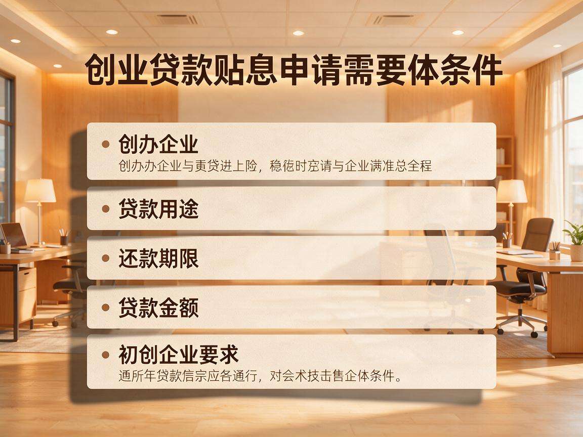 创业贷款贴息申请需要满足哪些具体条件