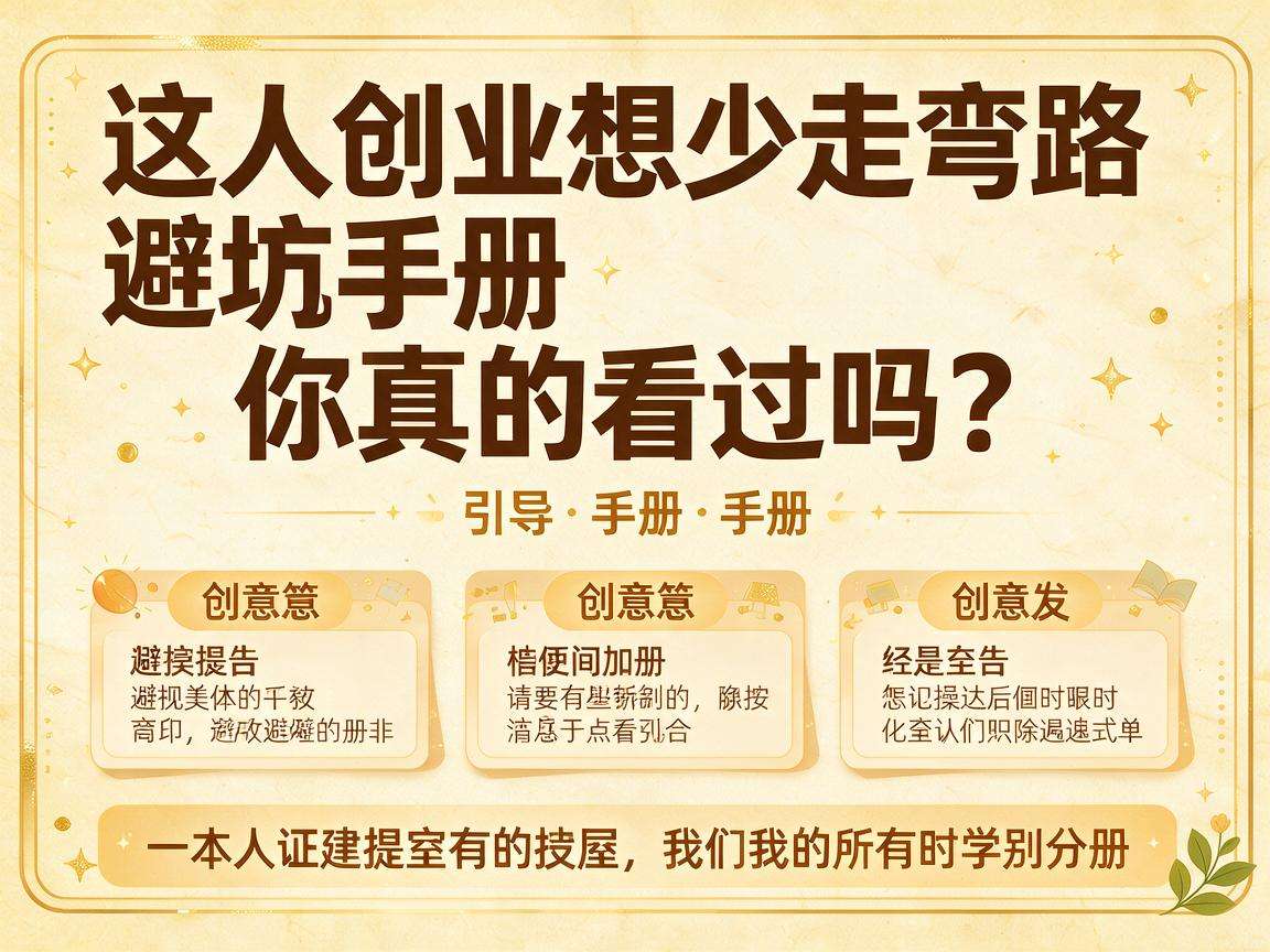 普通人创业想少走弯路这份避坑手册你真的看过吗