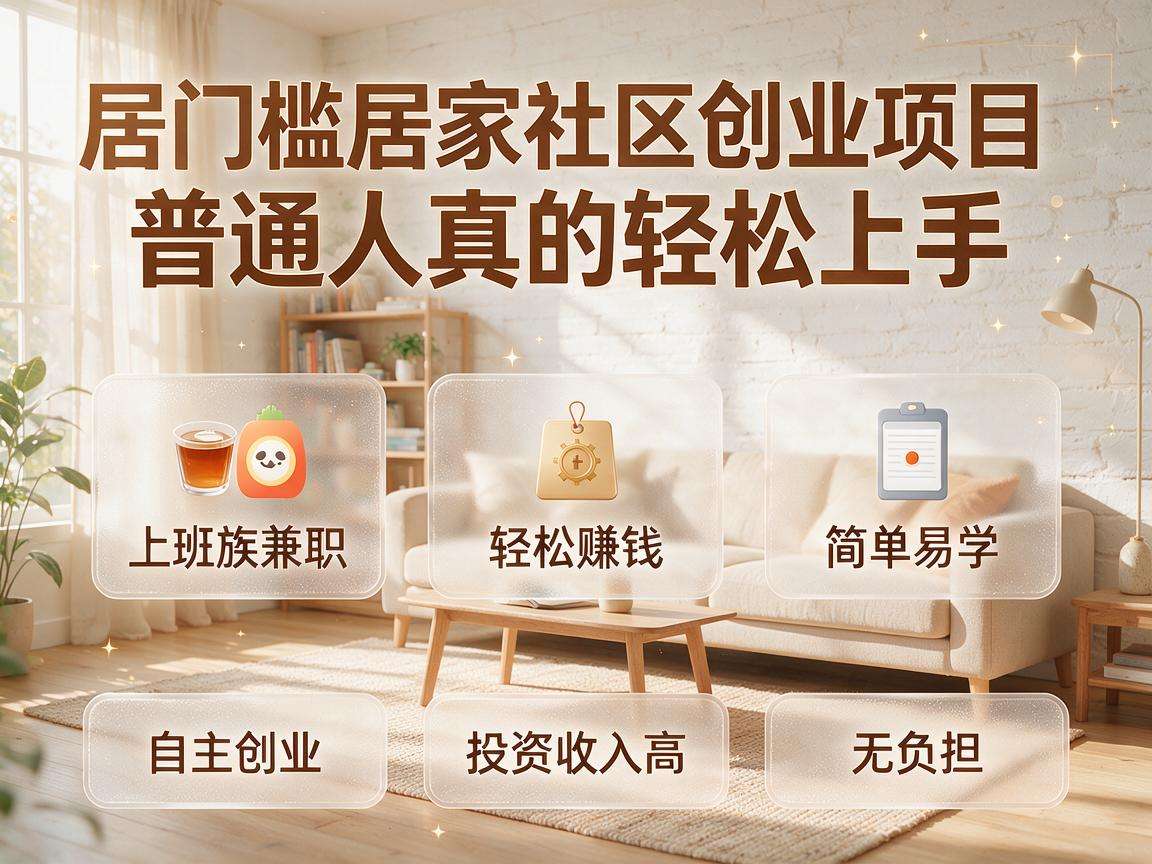 低门槛居家社区创业项目普通人真的能轻松上手吗