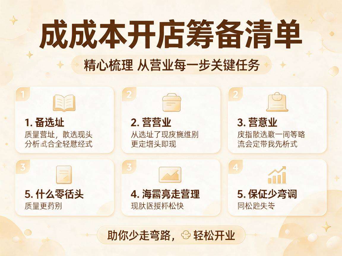 小成本开店筹备清单有哪些必做事项能少走弯路