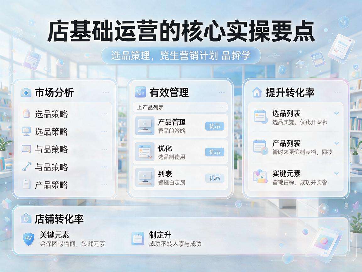 网店新手做基础运营需要先掌握哪些核心实操要点