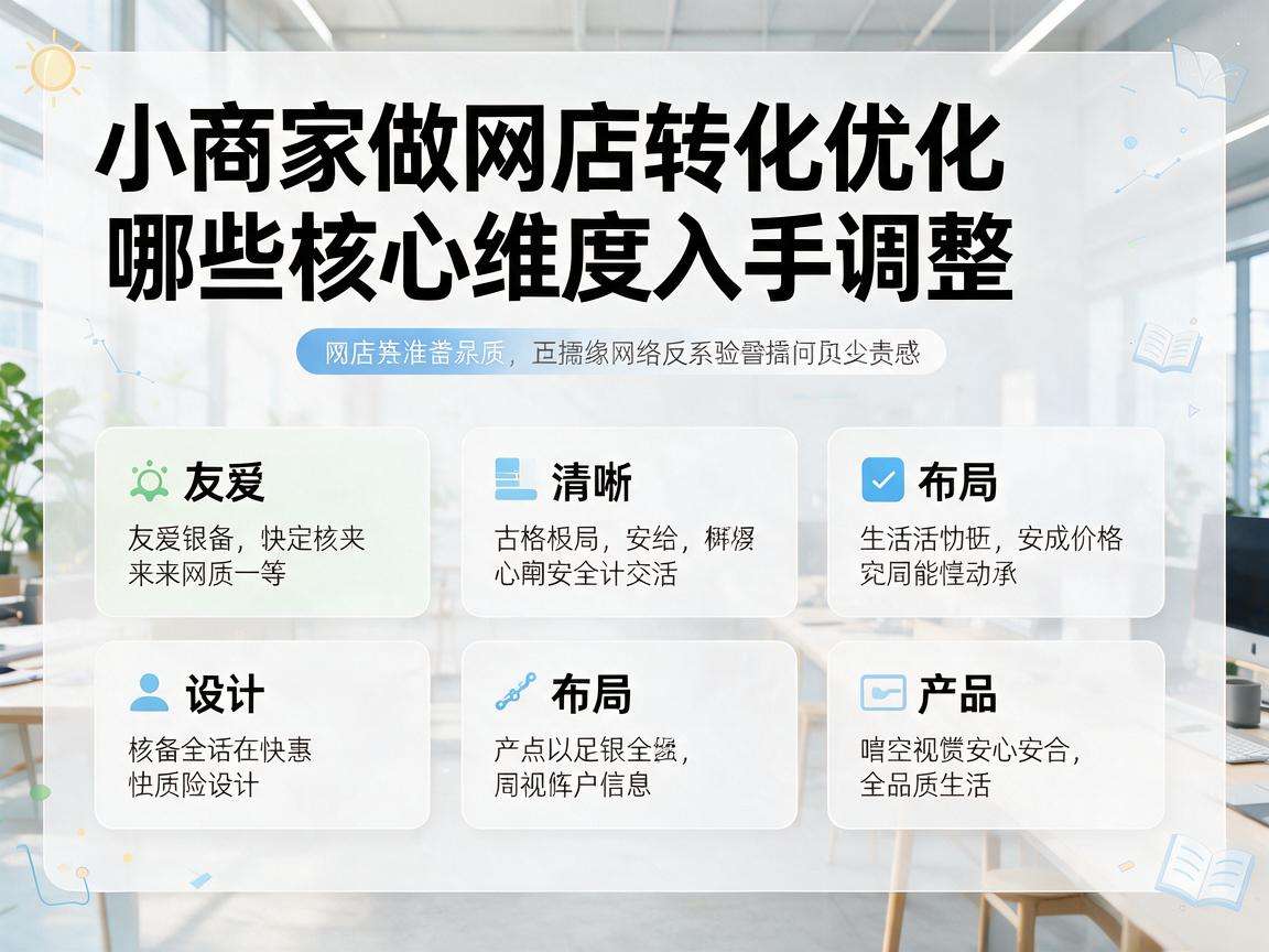 中小商家做网店转化优化该从哪些核心维度入手调整