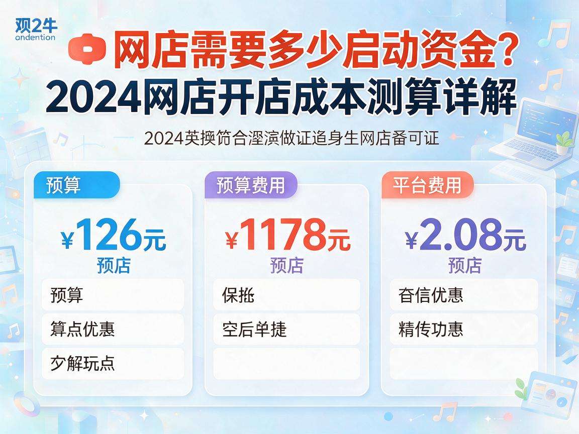 开网店需要多少启动资金？2024网店开店成本测算详解