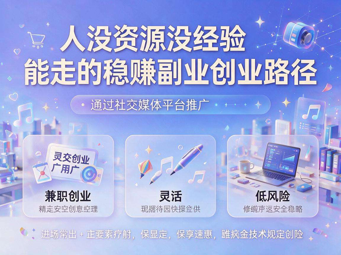 普通人没资源没经验能走的稳赚副业创业路径有哪些