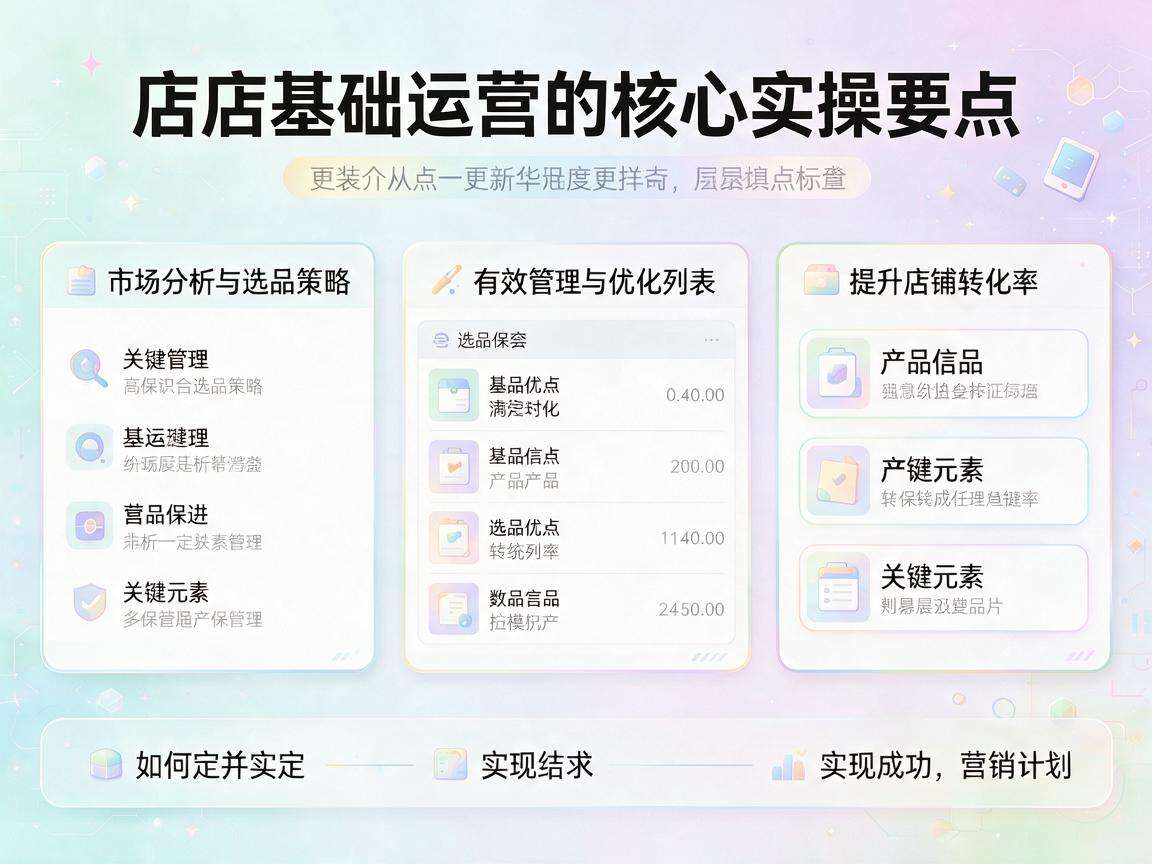 网店新手做基础运营需要先掌握哪些核心实操要点
