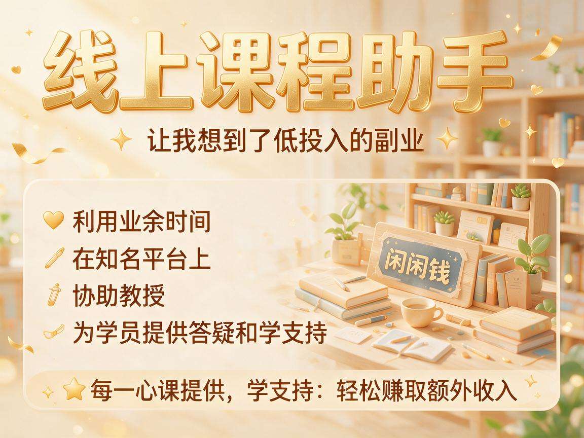 手头只有几百块闲钱有哪些靠谱的低投入副业可做
