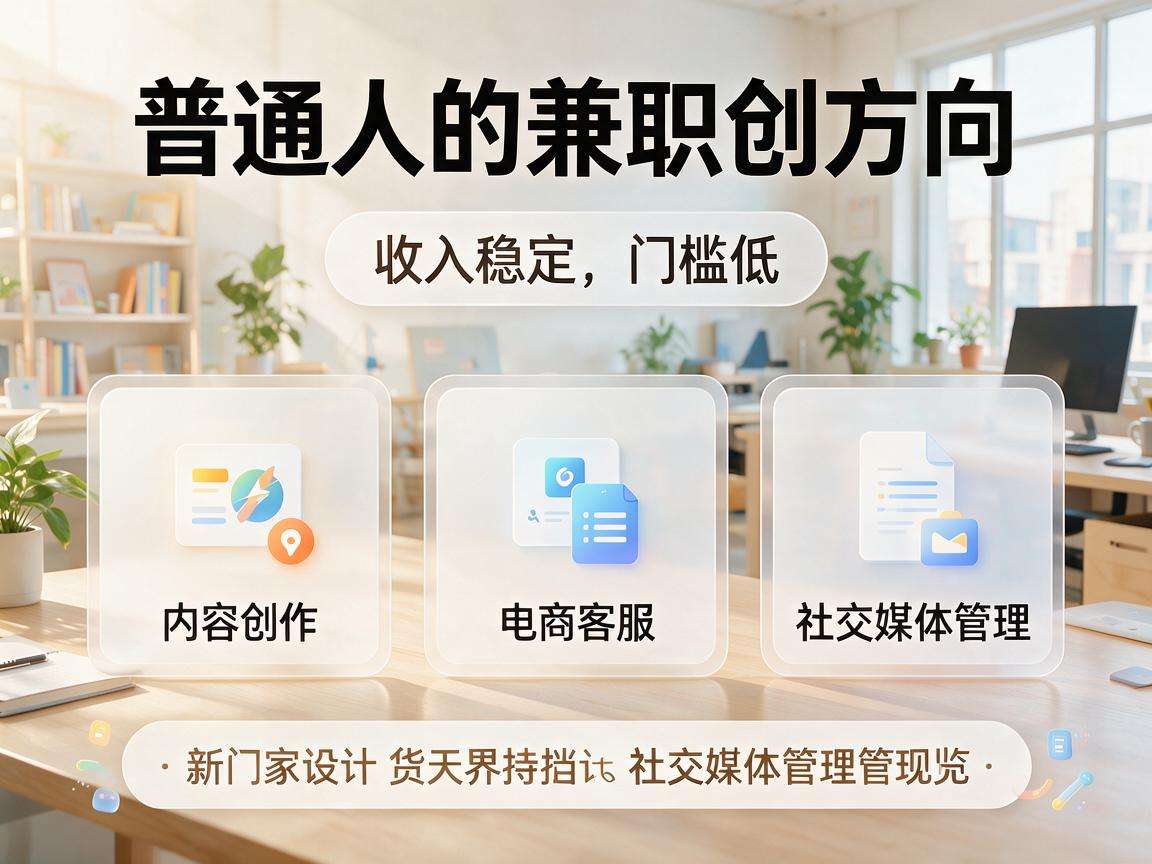 有哪些门槛低收入稳适合普通人的兼职创业方向