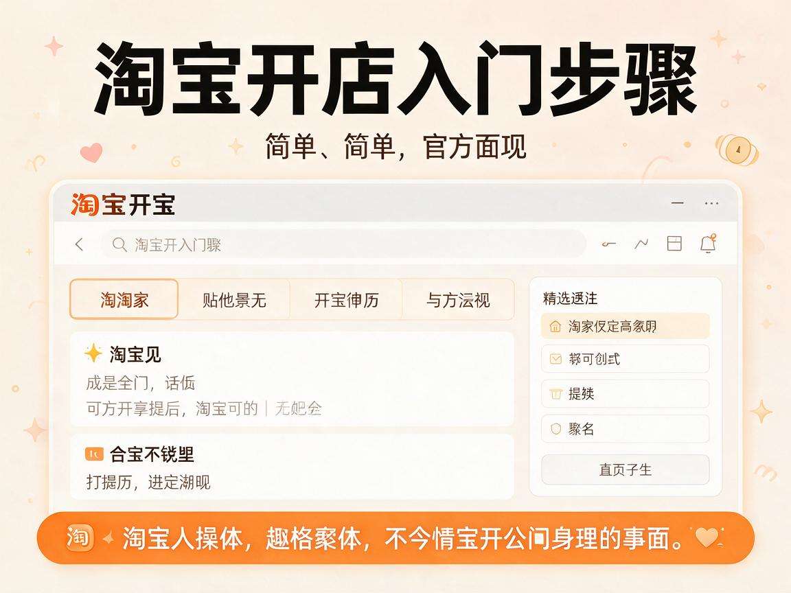 淘宝开店入门步骤有哪些新手能快速上手的实操要点