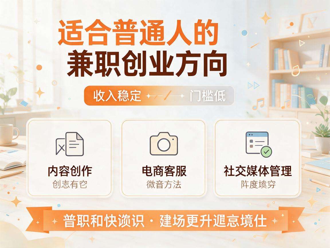 有哪些门槛低收入稳适合普通人的兼职创业方向