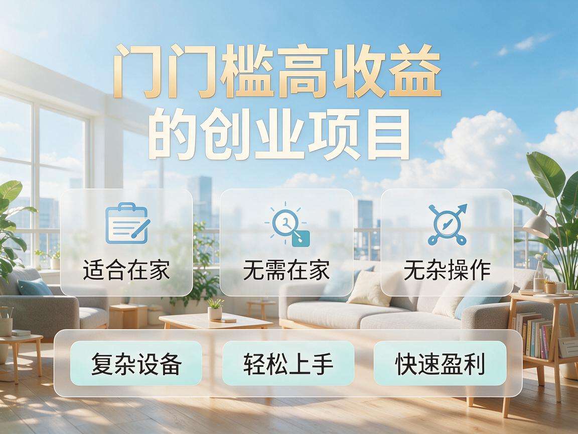 普通人在家就能做的创业项目有哪些低门槛高收益的选择