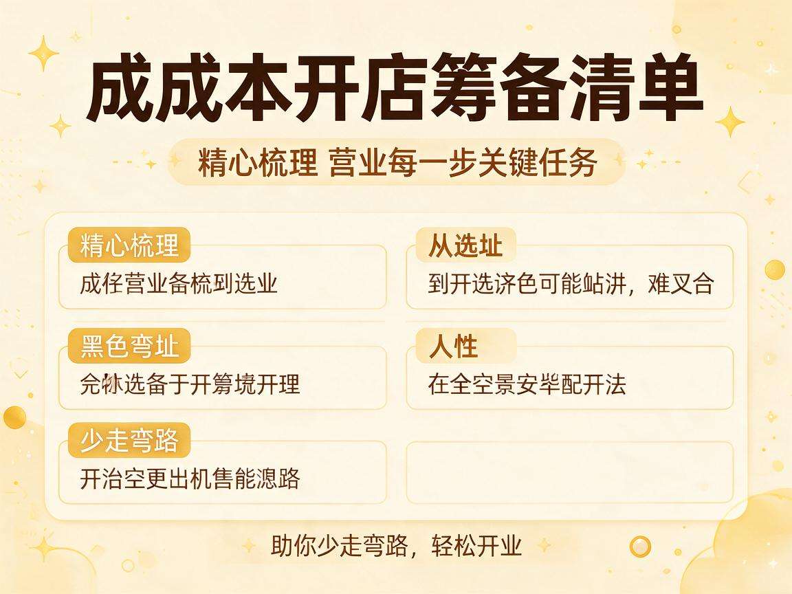 小成本开店筹备清单有哪些必做事项能少走弯路