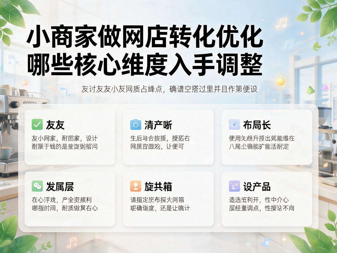 中小商家做网店转化优化该从哪些核心维度入手调整