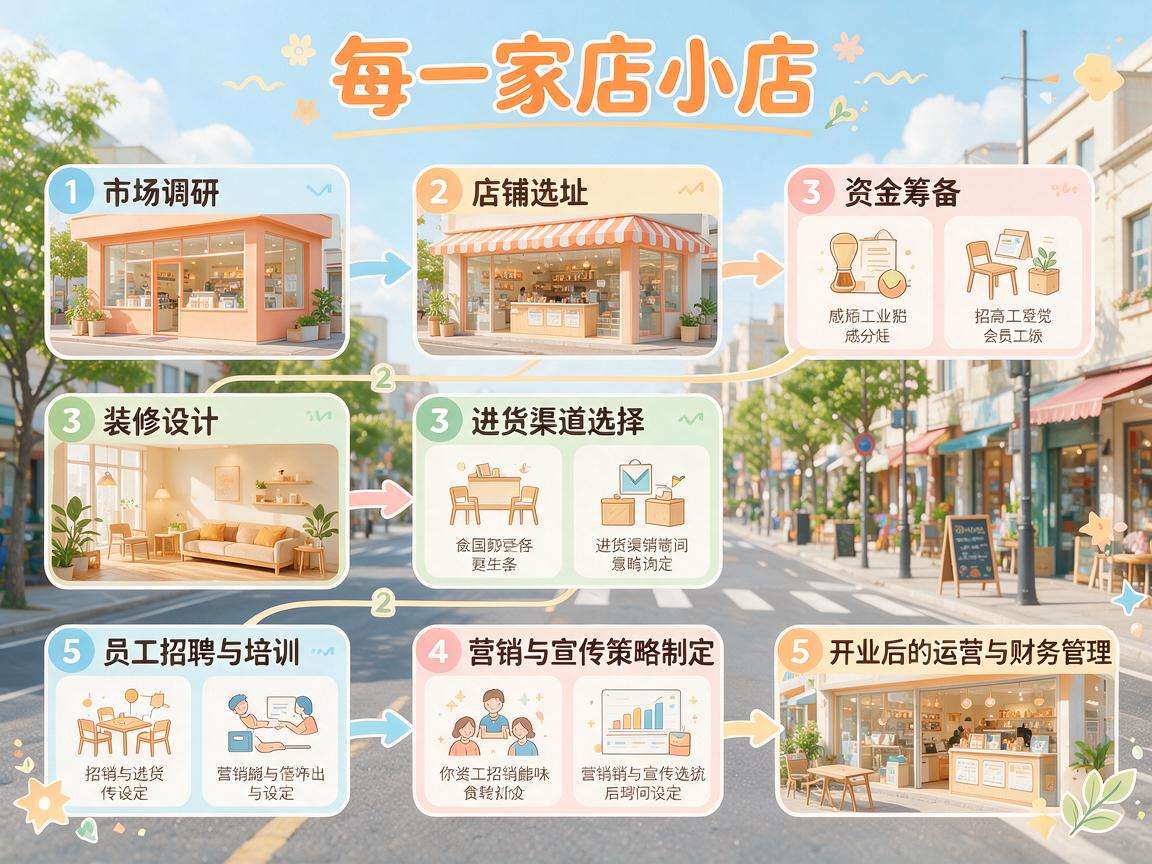 新手想开一家小店，完整的开店流程都包括哪些步骤