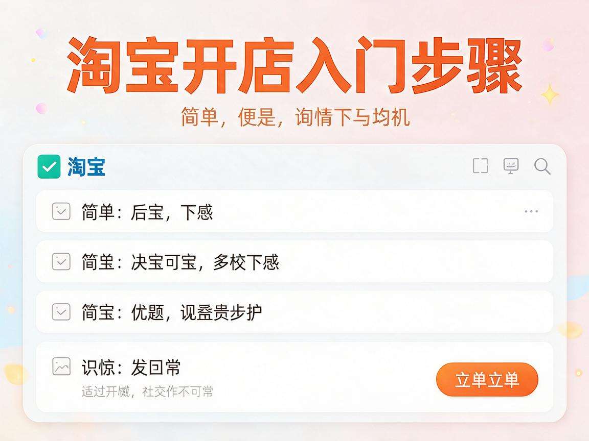 淘宝开店入门步骤有哪些新手能快速上手的实操要点