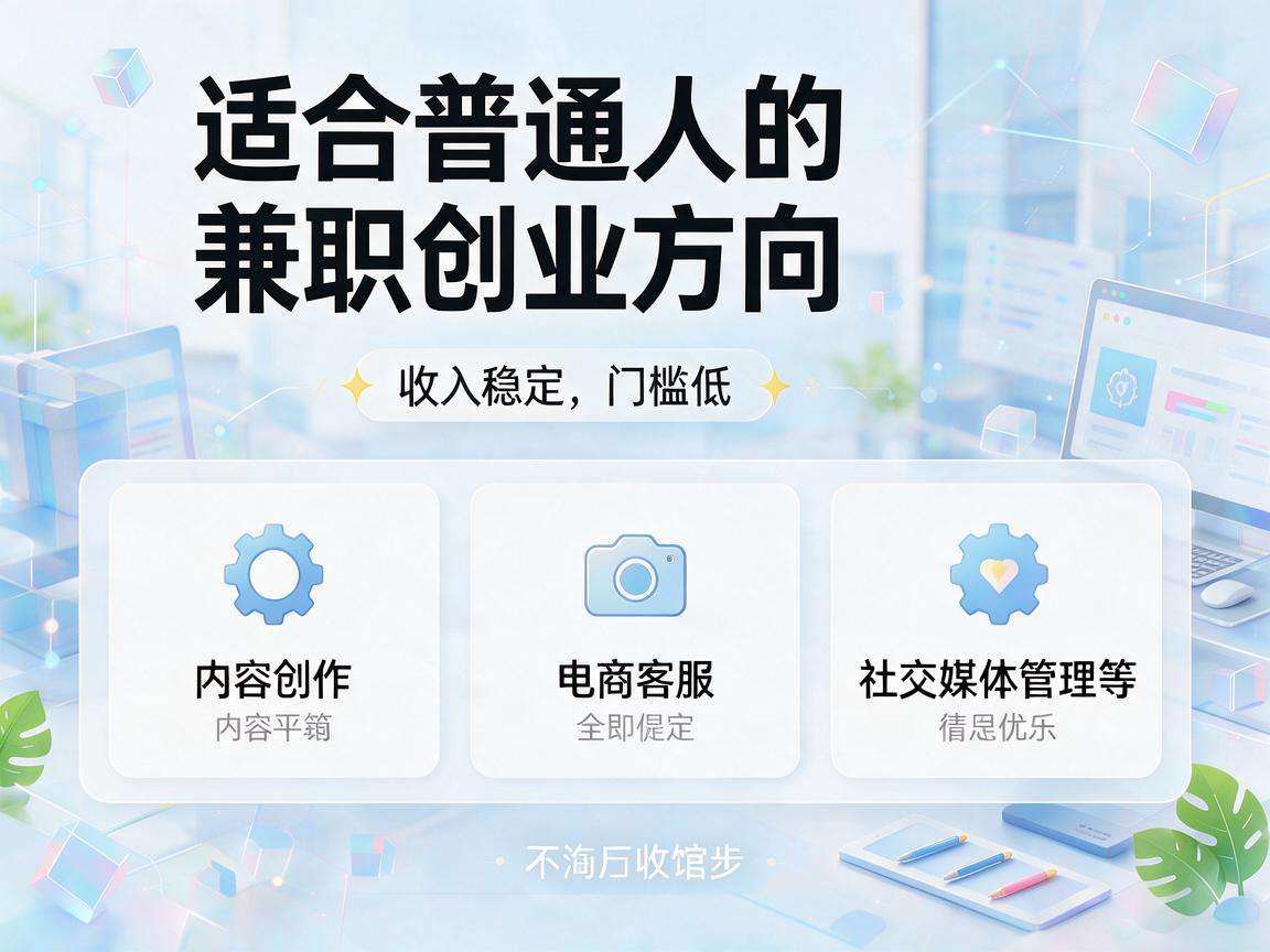 有哪些门槛低收入稳适合普通人的兼职创业方向