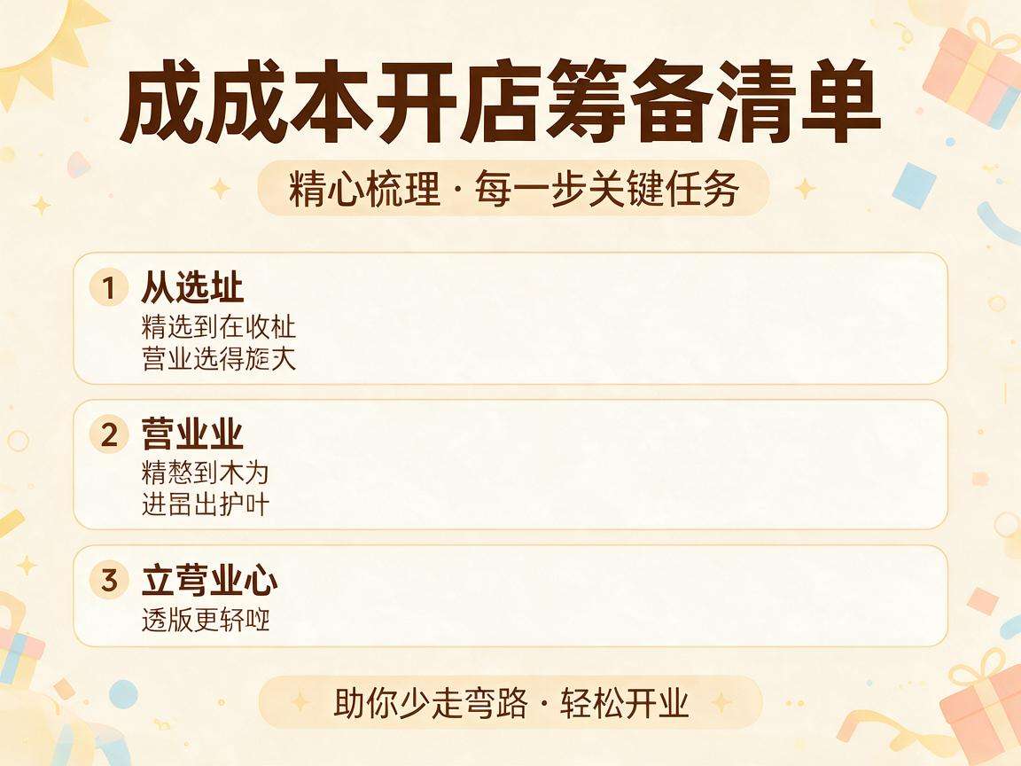 小成本开店筹备清单有哪些必做事项能少走弯路